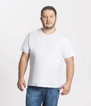 Camiseta Masculina Básica Em Malha Decote Ribana Plus Size