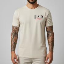 Camiseta Masculina Básica Estampa Peito Algodão Premium Slim Fit Urban Casual Minimal Style Modern Fashion