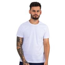 Camiseta Masculina Básica Lisa Com Bordado Gola Careca