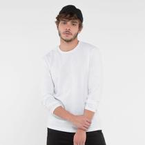 Camiseta Masculina Básica Manga Longa Comfort Branca