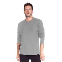 Camiseta Masculina Básica Manga Longa Comfort Cinza