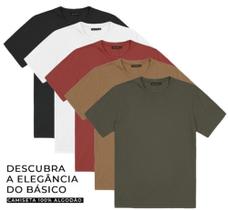 Camiseta Masculina Básica Meia Malha Premium Diametro Original Caimento Moderno