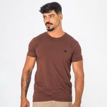 Camiseta Masculina Básica Mini Logo Malha Penteada Elastano