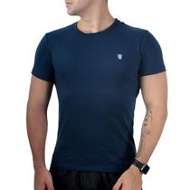 Camiseta Masculina Básica Slim Blusa 100% Algodão Reforço Ombro a Ombro