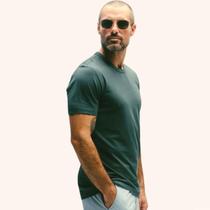 Camiseta masculina básica verde tecnológica daily modal antiodor burg Camiseta masculina básica verde tecnológica daily modal antiodor burg