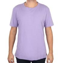 Camiseta Masculina Basico.com Linho Lisa Lilás - 102101 Camiseta Masculina Basico.com Linho Lisa Lilás - 102101