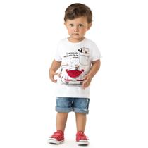 Camiseta Masculina Bebê Estampada Dog Alenice - AZUL - P - Branco Camiseta Masculina Bebê Estampada Dog Alenice - AZUL - P - Branco