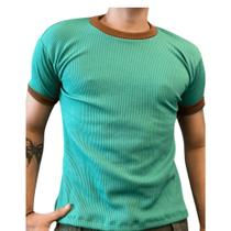 Camiseta Masculina Boxy, Blusa Texturizada Justa e Curta - Marzze Store