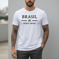 Camiseta Masculina Branca Brasil Bandeira Futebol Copa 2026 Algodão 30.1 Penteado Camisa Casual Torcedor Conforto Fit Estilo Esportivo Urbano Camiseta Masculina Branca Brasil Bandeira Futebol Copa 2026 Algodão 30.1 Penteado Camisa Casual Torcedor Conforto Fit Estilo Esportivo Urbano