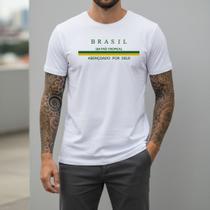 Camiseta Masculina Branca Brasil Copa 2026 Pátria Amada Camisa Futebol Orgulho Nacional Casual Cor:BrancoTamanho:M Camiseta Masculina Branca Brasil Copa 2026 Pátria Amada Camisa Futebol Orgulho Nacional Casual Cor:BrancoTamanho:M