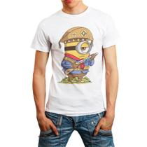 Camiseta Masculina Branca Desenho Minions