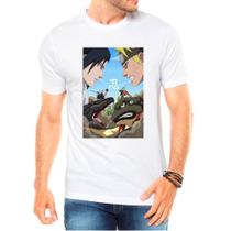 Camiseta Masculina Branca Desenho Naruto Anime 22