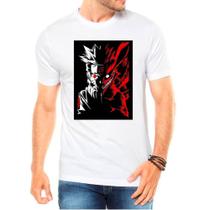 Camiseta Masculina Branca Desenho Naruto Anime 26