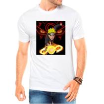 Camiseta Masculina Branca Desenho Naruto Anime 27