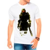 Camiseta Masculina Branca Halo jogos FPS games