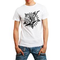 Camiseta Masculina Branca Música Guitarra Violão Baixo 04 Camiseta Masculina Branca Música Guitarra Violão Baixo 04