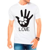 Camiseta Masculina Branca Pet Cachorro Dog 04