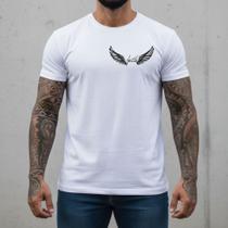 Camiseta Masculina Branca Religiosa Algodão Premium Penteado Camisa Missa Catequese Conforto Casual Regular Fit