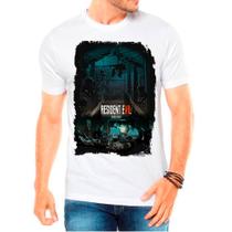Camiseta Masculina Branca Resident Evil Biohazard