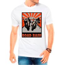 Camiseta Masculina Branca Road Rush Moto Jogos Games 01