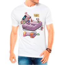 Camiseta Masculina Branca Super Nintendo SNES