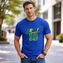 Camiseta Masculina Brasil 10 Hexa 100 Algodao
