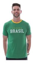 Camiseta Masculina Brasil Cores Da Bandeira