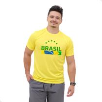 Camiseta Masculina Brasil TechMalhas Academia Esporte Casual Copa
