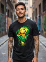 Camiseta Masculina Brasil Troféu Futebol Estampa Campeão Visual Marcante Design Premium Conforto Superior Paixão Torcedor