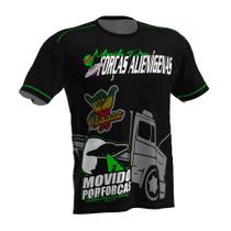 Camiseta Masculina Caminhoneiro Movidos Por Forças Alienigenas Tecido Premium