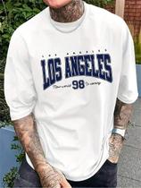 Camiseta Masculina Casual Algodão Estampa Los Angeles Basica Camiseta Masculina Casual Algodão Estampa Los Angeles Basica