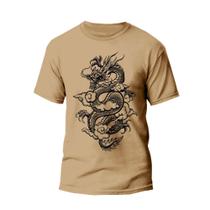 Camiseta Masculina Casual Algodão Premium Adulto, Infantil e Plus Size Dragão Tribal Camiseta Masculina Casual Algodão Premium Adulto, Infantil e Plus Size Dragão Tribal