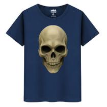 Camiseta Masculina Casual Algodão Premium Caveira Realista