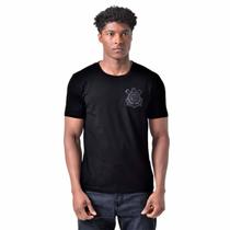 Camiseta Masculina Casual All Black Oficial Corinthians