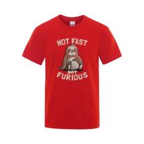 Camiseta Masculina Casual de Algodão com Estampa Kawaii de Preguiça