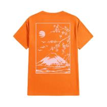 Camiseta Masculina Casual de Algodão - Design Tokyo Sakura Mount Fuji