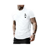 Camiseta Masculina Casual de Algodão - Manga Curta com Estampa de Letras