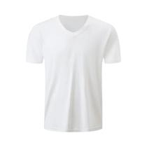 Camiseta Masculina Casual De Cor Sólida Com Decote Em V, Corte Solto, Manga Curta, Estilo Clássico