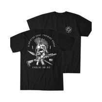 Camiseta Masculina Casual De Manga Curta, Militar, Harajuku, Gola Redonda, Til Valhalla Warrior