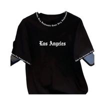 Camiseta Masculina Casual De Verão Com Estampa 3D De Letras, Cor Sólida, Estilo Americano
