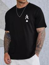 Camiseta Masculina Casual Estampa As De Espadas Moda Estilo