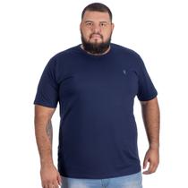 Camiseta Masculina Casual Plus Size Azul Marinho