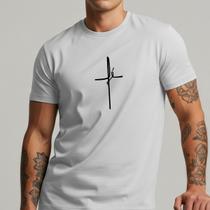 Camiseta Masculina Católica Cruz Fe Religião Tecido 100% Algodão