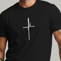 Camiseta Masculina Católica Cruz Fe Religião Tecido 100% Algodão