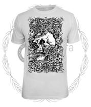 Camiseta Masculina Caveira Skull Street Art em 100% Poliester