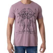 Camiseta Masculina Caveira Slim Fit Skeleton Rosa Biotwo Camiseta Masculina Caveira Slim Fit Skeleton Rosa Biotwo
