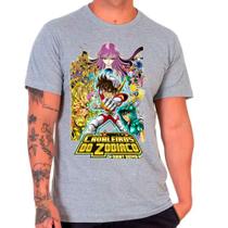 Camiseta Masculina Cinza Cavaleiros do Zodíaco 01 - DESIGN CAMISETAS