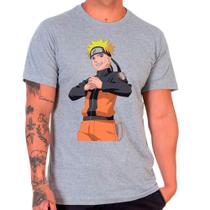 Camiseta Masculina Cinza Desenho Naruto Anime 18