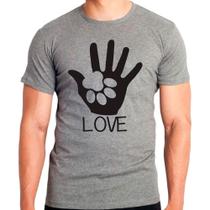 Camiseta Masculina Cinza Pet Cachorro Dog 04
