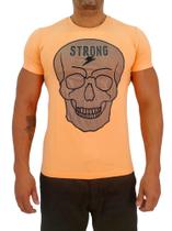 Camiseta Masculina com Caveira ETech - Não Amassa - Anti Odor e Suor-Slim Fit -Encorpada Extra Macio